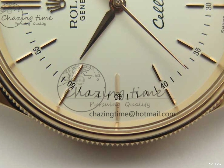 MiroTime 0123 Cellini Time 50509 RG MKF Best Edition White Dial Sticks Marker on Brown Leather Strap A3132 V SoftTouch 3405